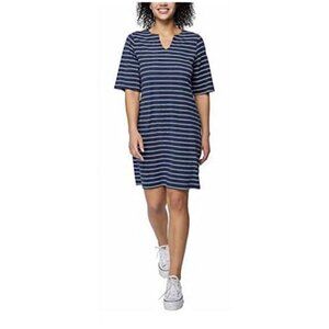 Hang Ten Women's Seabird Midi Dress (Navy Stripe, Small)